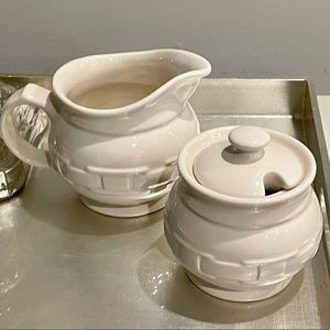 Longaberger Pottery Creamer & Sugar Set
